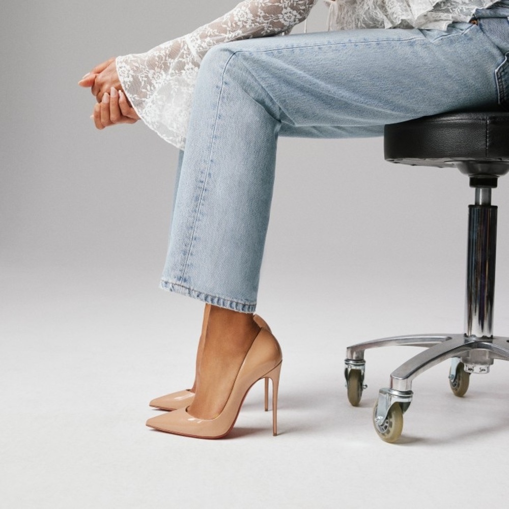 Christian Louboutin So Kate Patent Nude 120mm